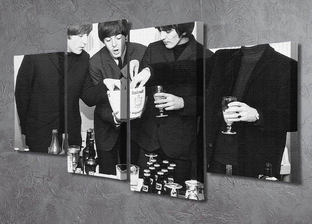 The Beatles with bottles of beer 4 Split Panel Canvas - Canvas Art Rocks - 2
