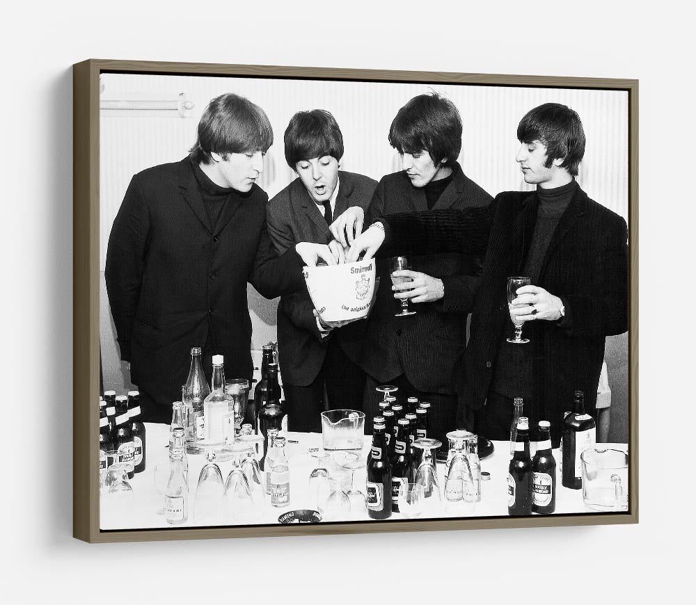 The Beatles with bottles of beer HD Metal Print