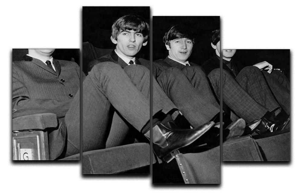 The Beatles with feet up in 1963 4 Split Panel Canvas  - Canvas Art Rocks - 1