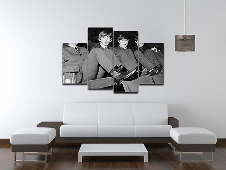 The Beatles with feet up in 1963 4 Split Panel Canvas - Canvas Art Rocks - 3