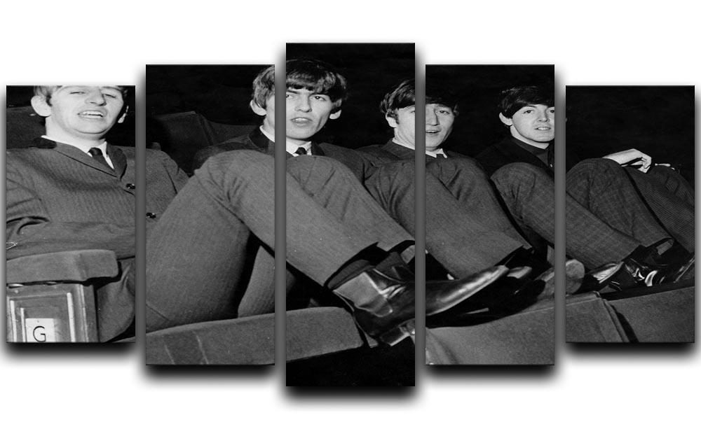The Beatles with feet up in 1963 5 Split Panel Canvas  - Canvas Art Rocks - 1