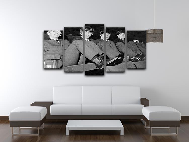 The Beatles with feet up in 1963 5 Split Panel Canvas - Canvas Art Rocks - 3