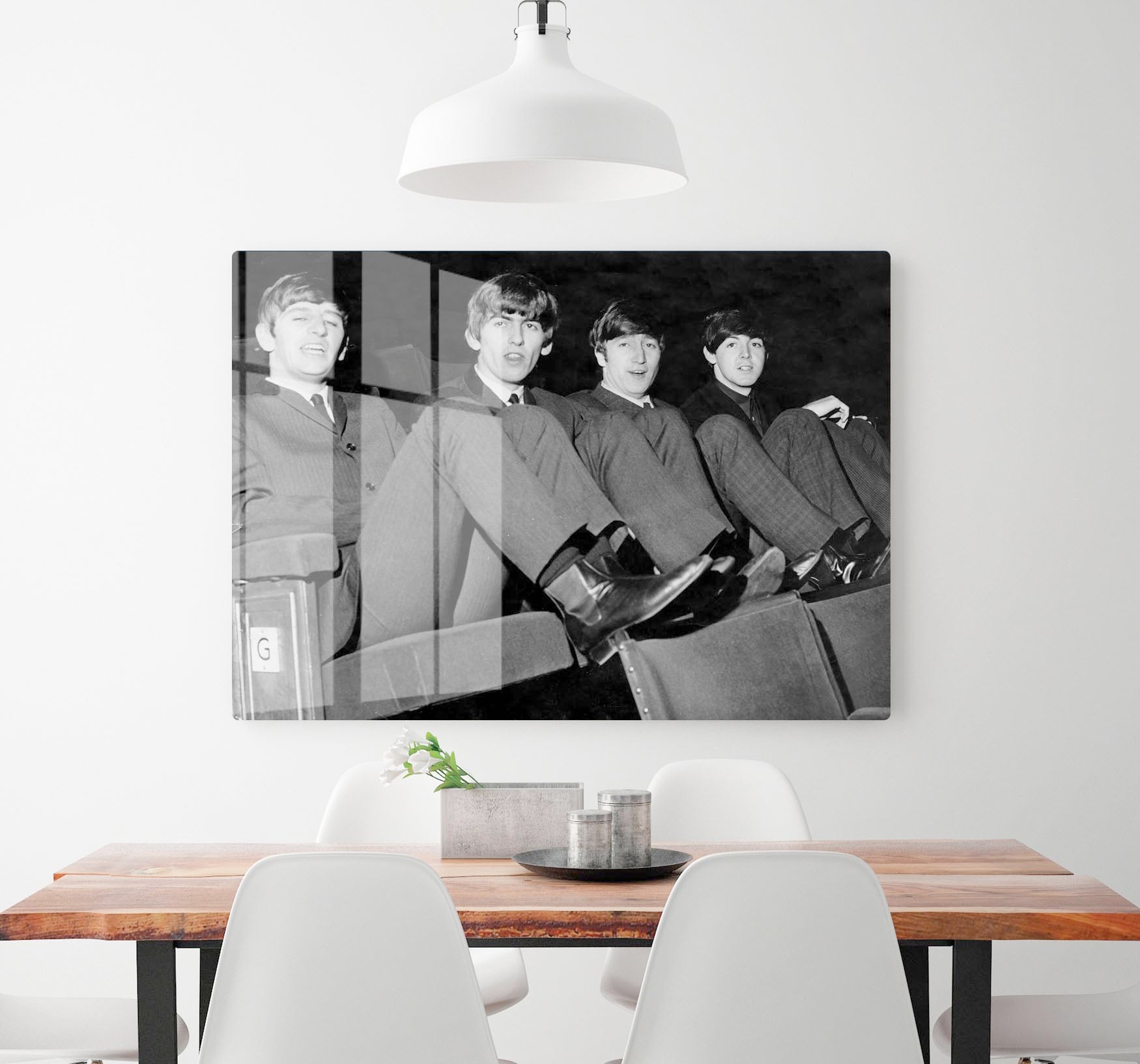 The Beatles with feet up in 1963 HD Metal Print