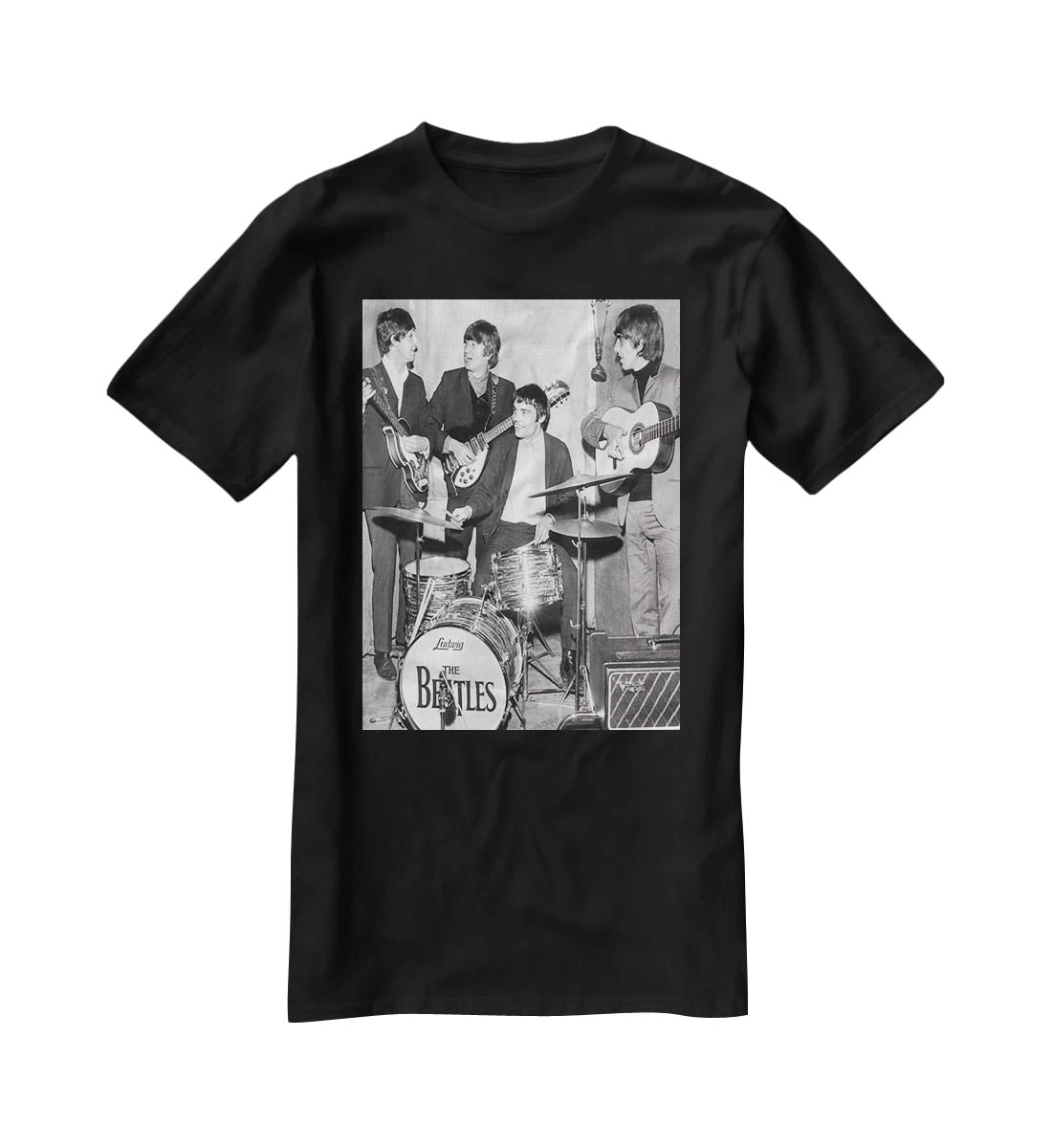 The Beatles with guest drummer Jimmy Nicol T-Shirt - Canvas Art Rocks - 1