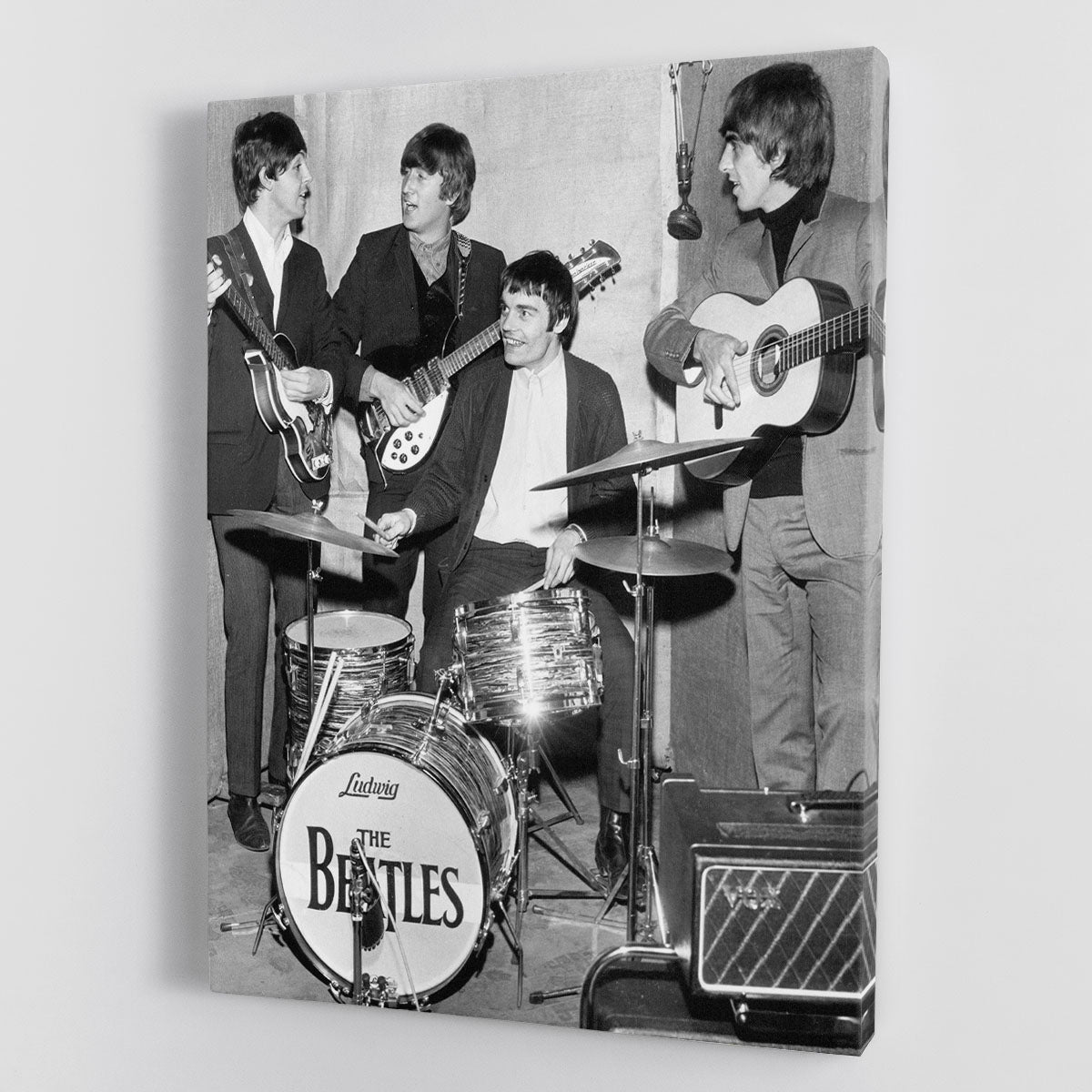 The Beatles with guest drummer Jimmy Nicol Canvas Print or Poster - Canvas Art Rocks - 1