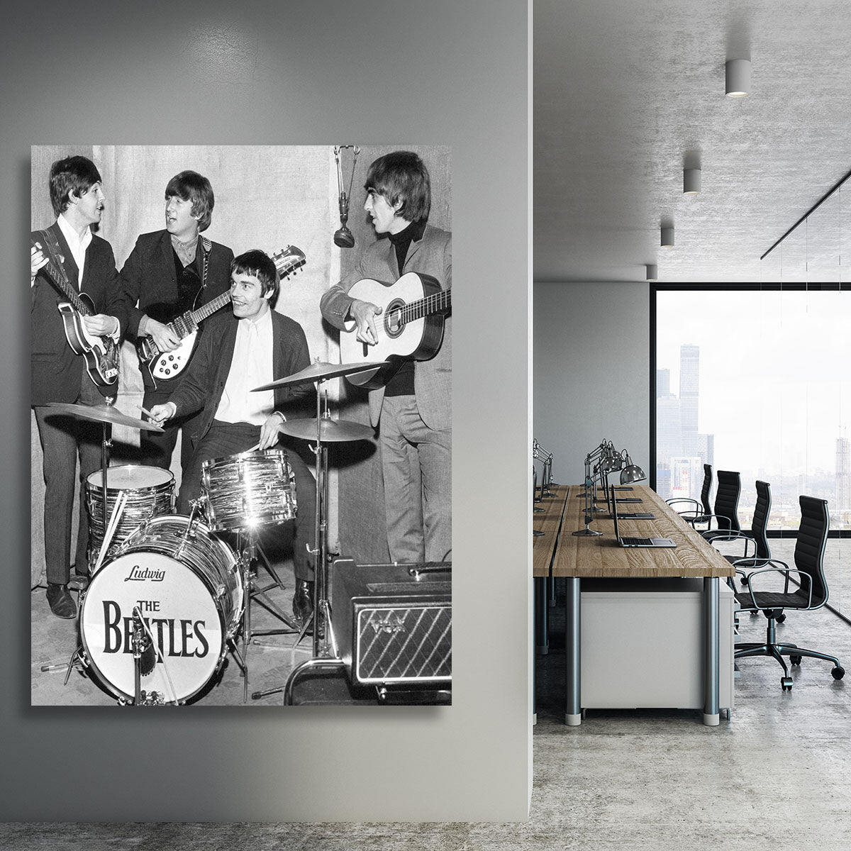 The Beatles with guest drummer Jimmy Nicol Canvas Print or Poster - Canvas Art Rocks - 3