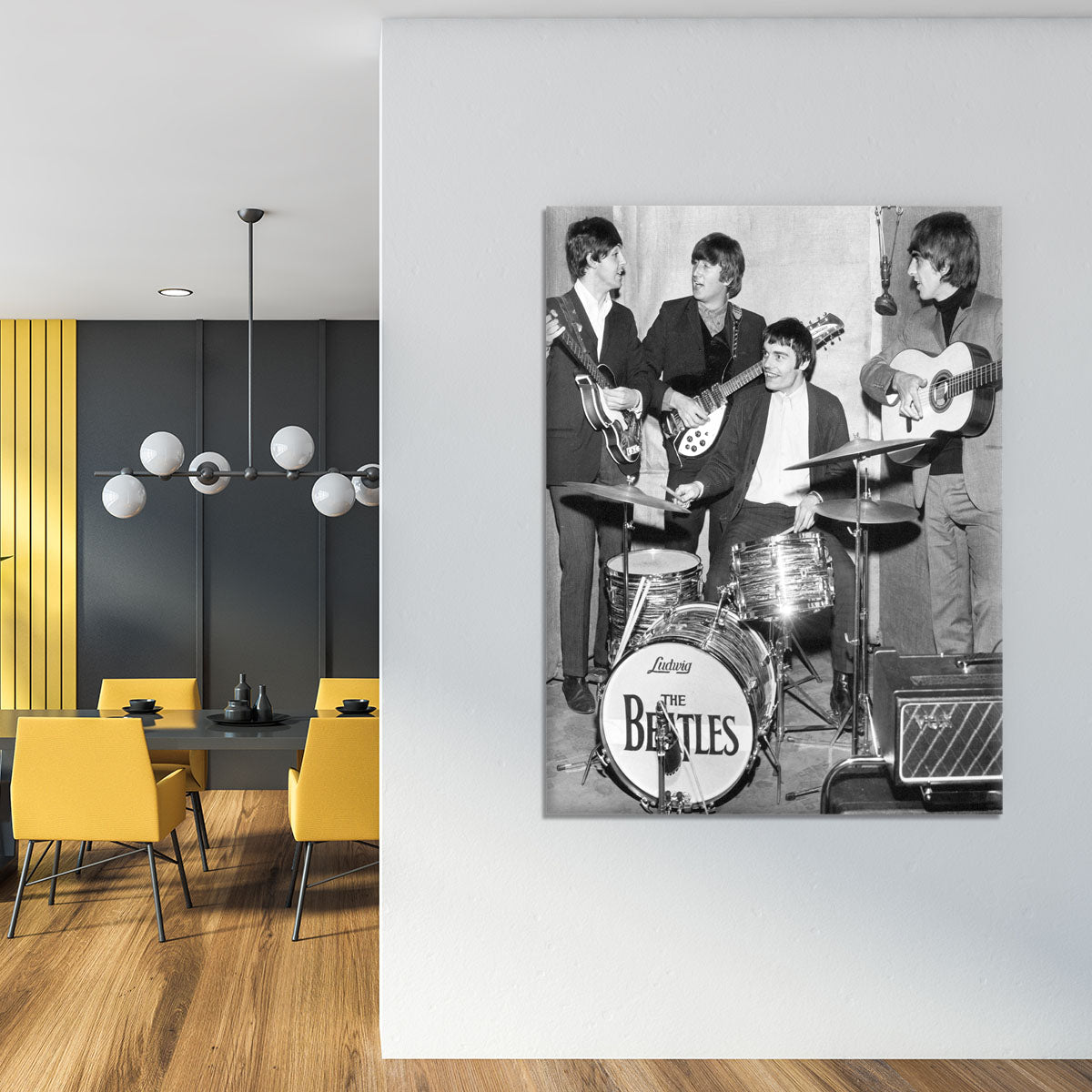 The Beatles with guest drummer Jimmy Nicol Canvas Print or Poster - Canvas Art Rocks - 4