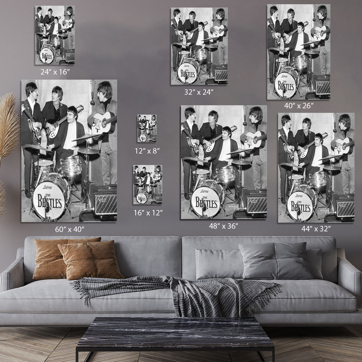 The Beatles with guest drummer Jimmy Nicol Canvas Print or Poster - Canvas Art Rocks - 7
