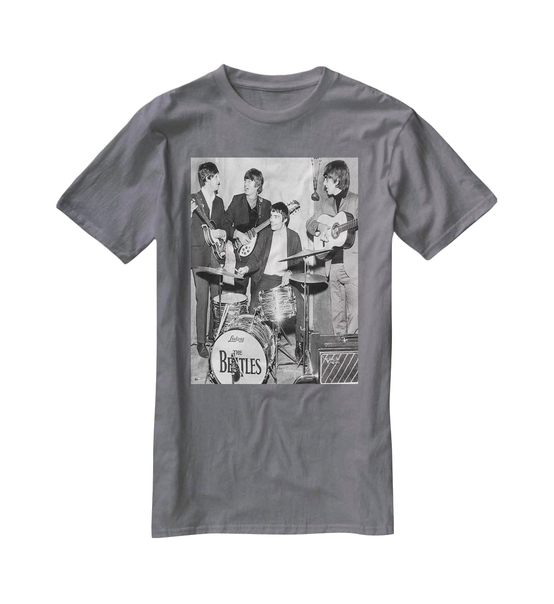 The Beatles with guest drummer Jimmy Nicol T-Shirt - Canvas Art Rocks - 3