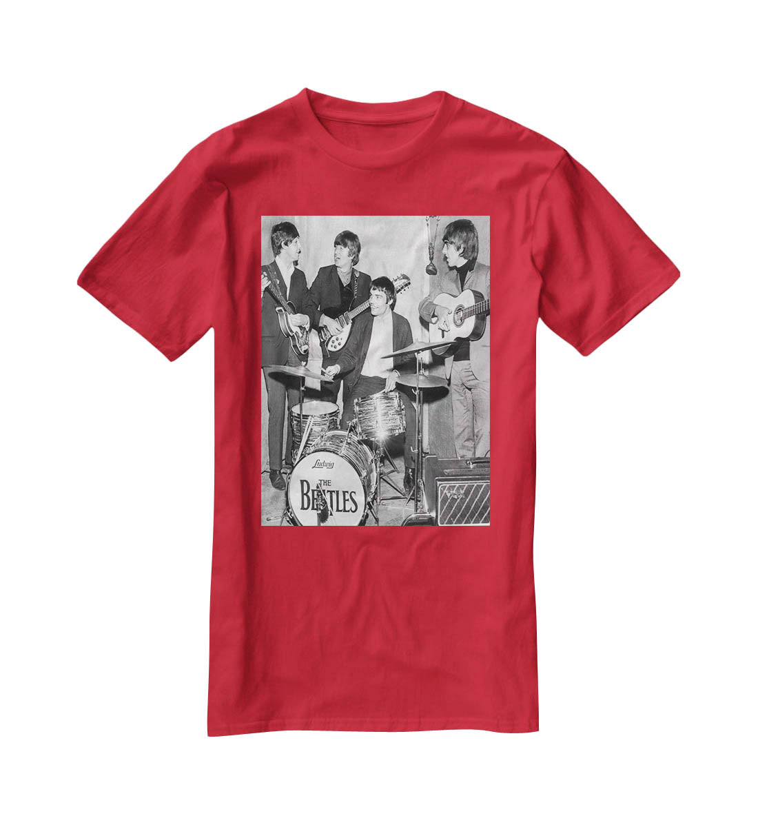 The Beatles with guest drummer Jimmy Nicol T-Shirt - Canvas Art Rocks - 4