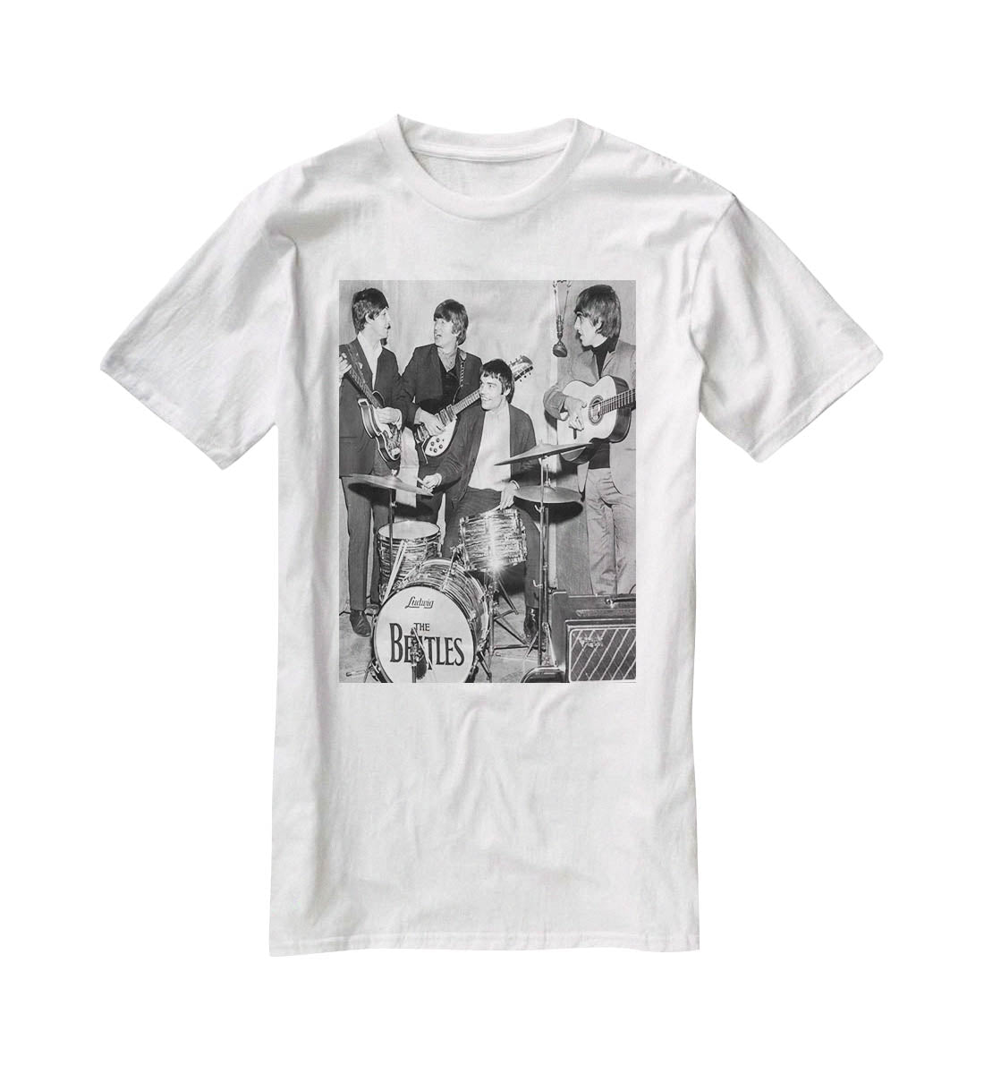 The Beatles with guest drummer Jimmy Nicol T-Shirt - Canvas Art Rocks - 5