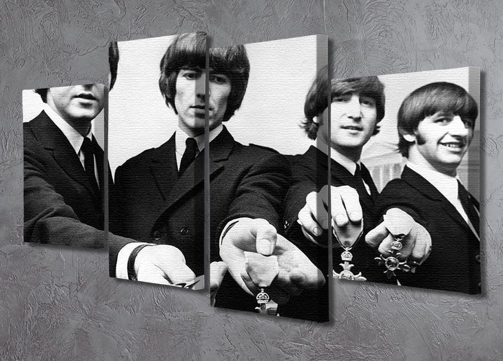 The Beatles with their MBEs 4 Split Panel Canvas - Canvas Art Rocks - 2