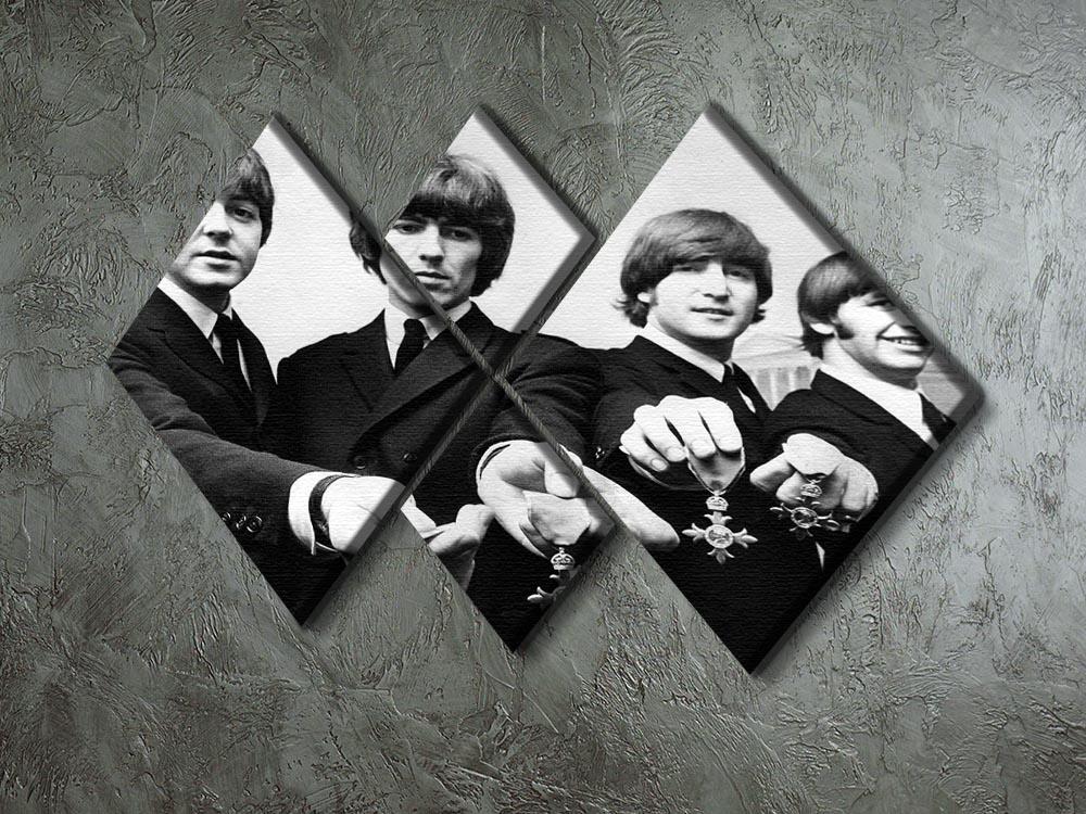 The Beatles with their MBEs 4 Square Multi Panel Canvas - Canvas Art Rocks - 2