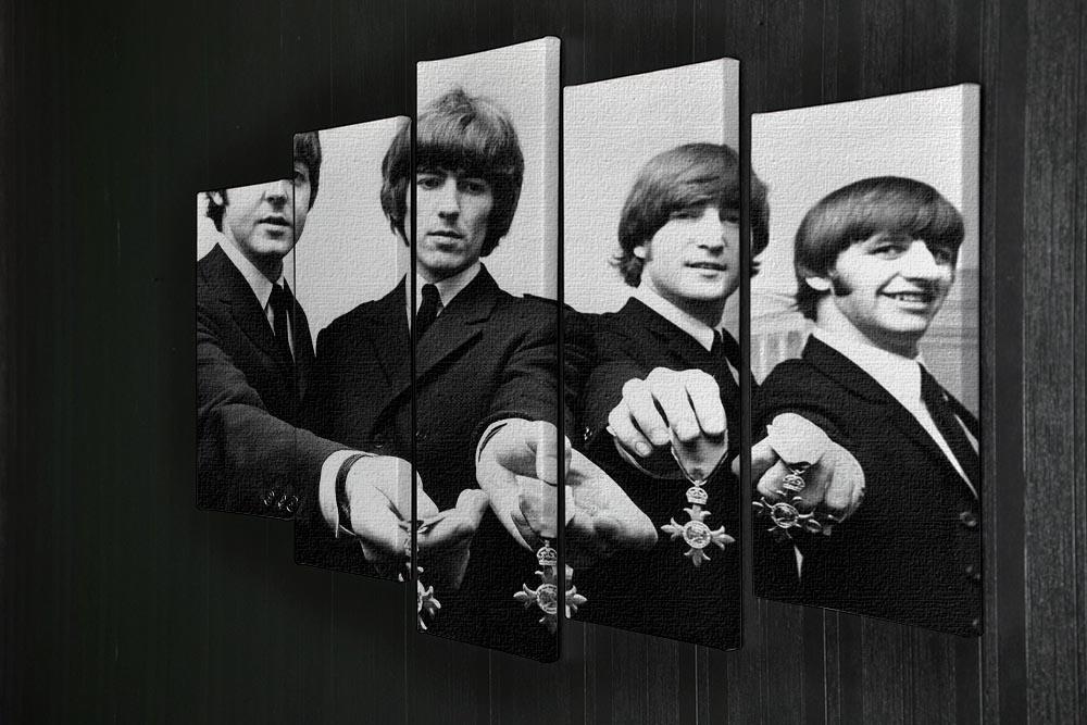 The Beatles with their MBEs 5 Split Panel Canvas - Canvas Art Rocks - 2