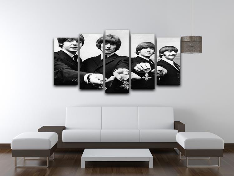 The Beatles with their MBEs 5 Split Panel Canvas - Canvas Art Rocks - 3