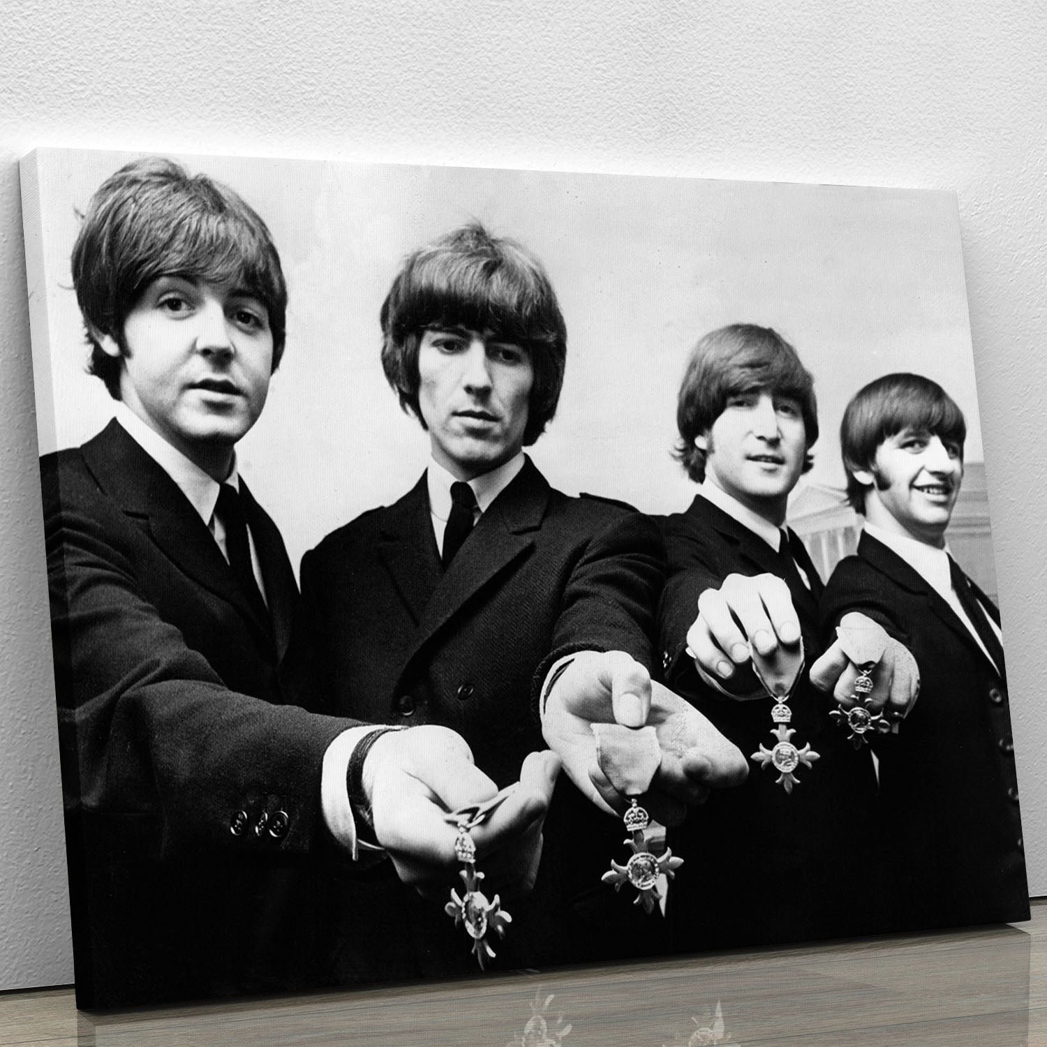 The Beatles with their MBEs Canvas Print or Poster - Canvas Art Rocks - 1