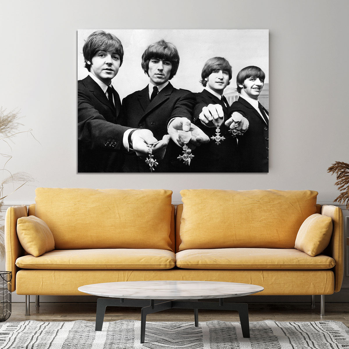 The Beatles with their MBEs Canvas Print or Poster - Canvas Art Rocks - 4