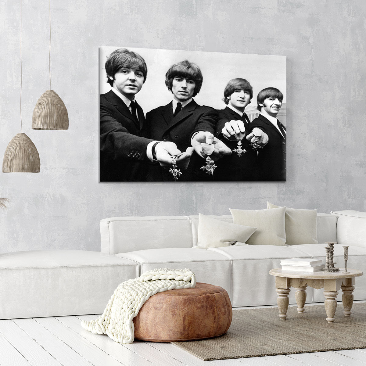 The Beatles with their MBEs Canvas Print or Poster - Canvas Art Rocks - 6