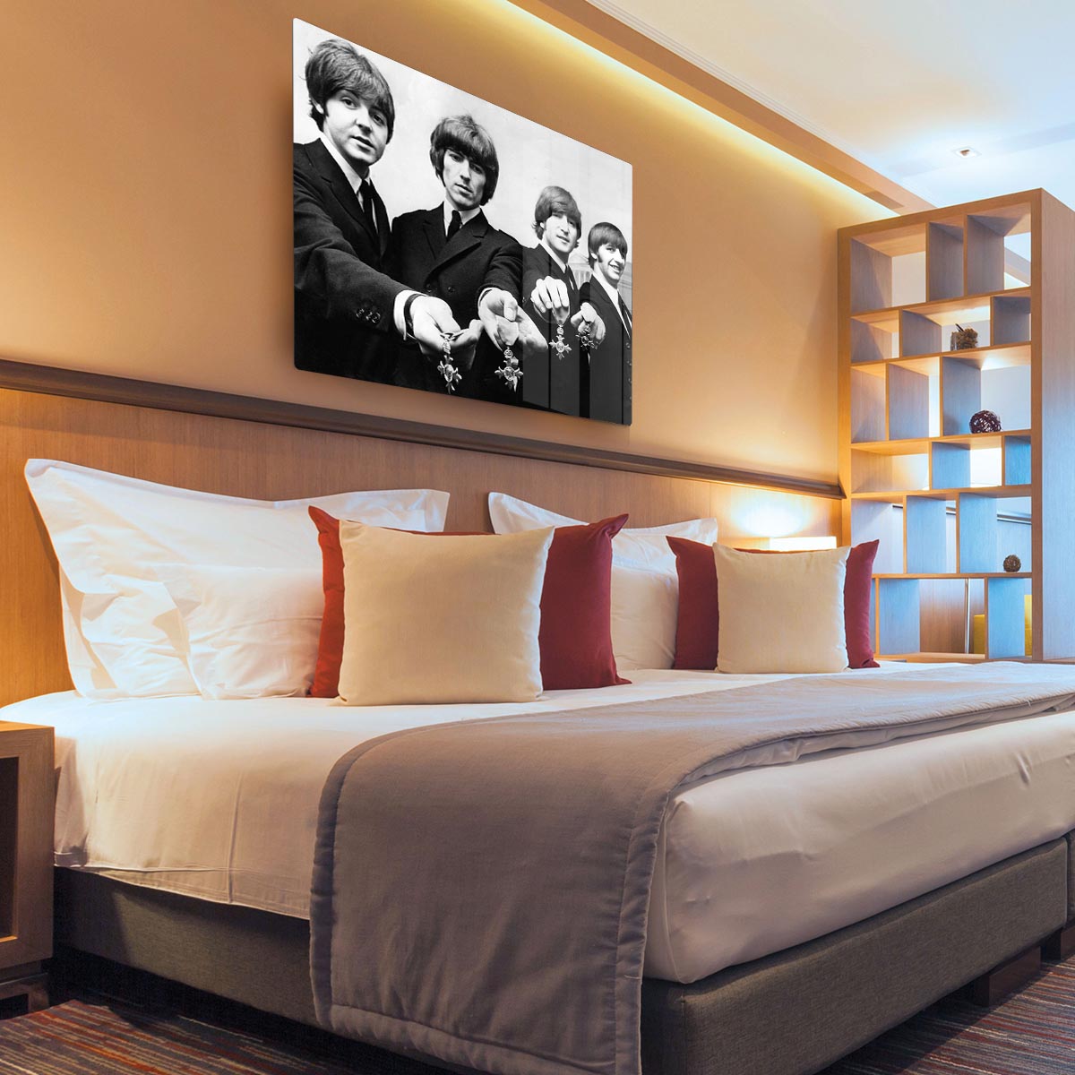 The Beatles with their MBEs HD Metal Print