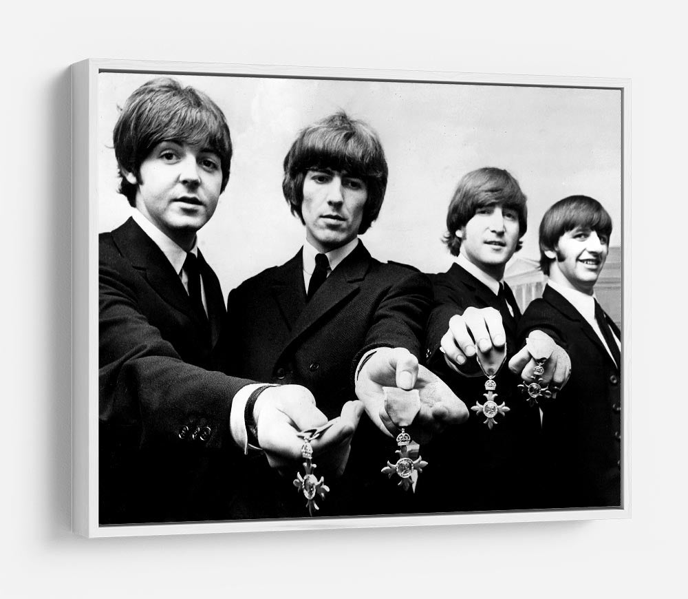 The Beatles with their MBEs HD Metal Print