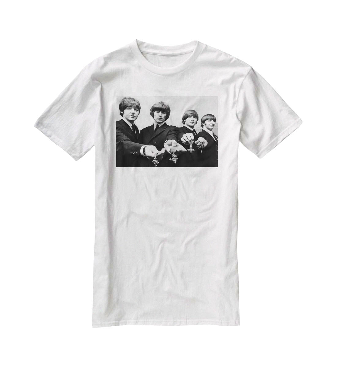 The Beatles with their MBEs T-Shirt - Canvas Art Rocks - 5