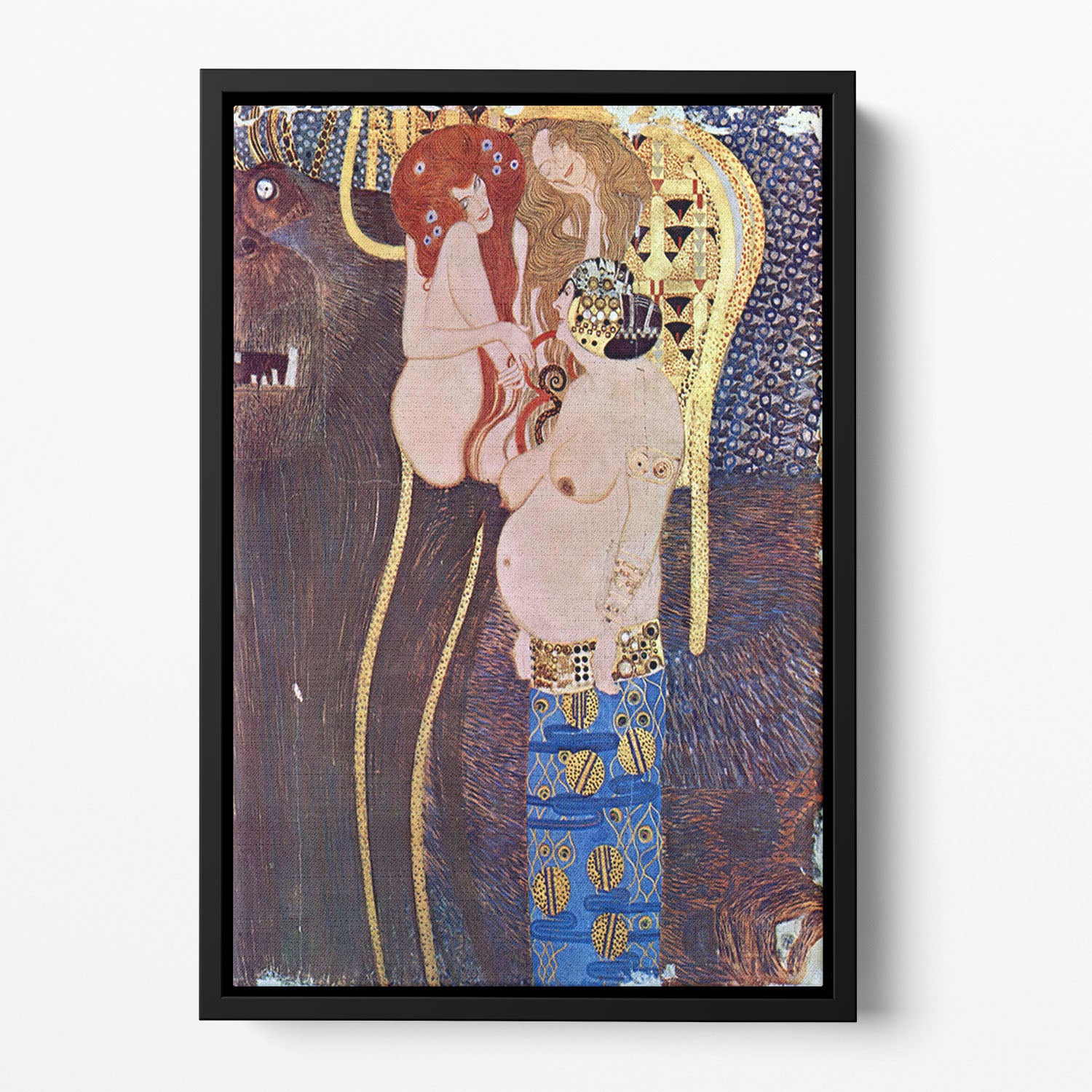 The Beethoven Freize 2 by Klimt Floating Framed Canvas