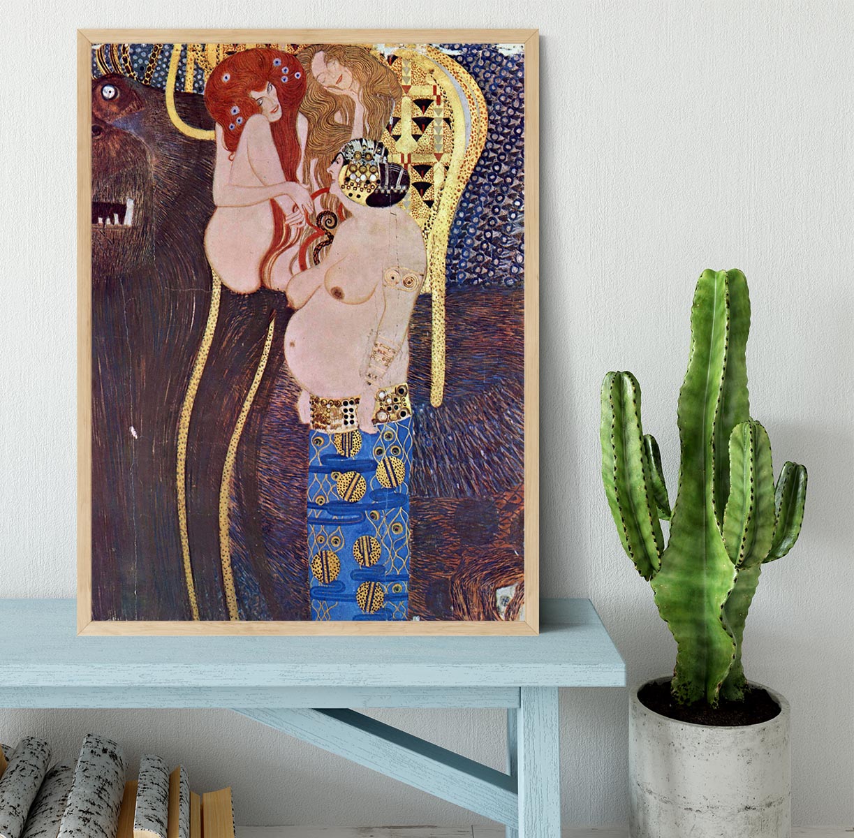 The Beethoven Freize 2 by Klimt Framed Print - Canvas Art Rocks - 4