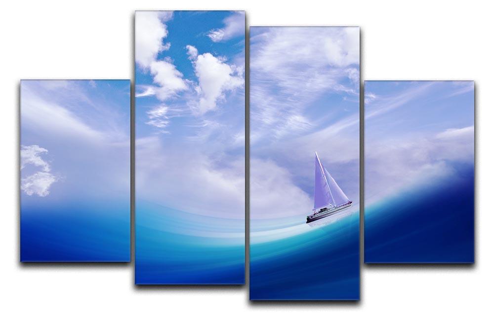 The Blue Sea 4 Split Panel Canvas  - Canvas Art Rocks - 1