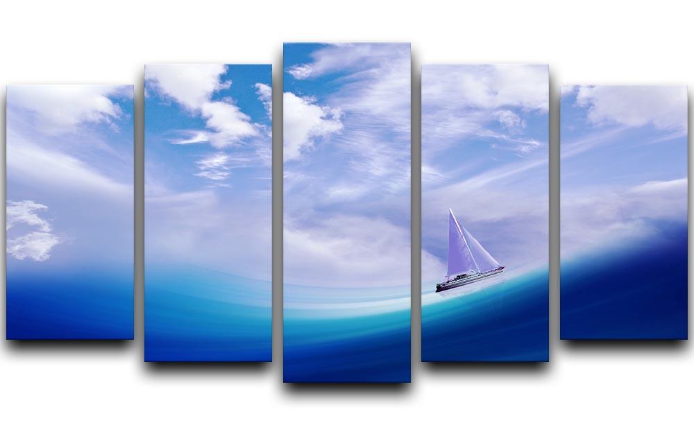 The Blue Sea 5 Split Panel Canvas  - Canvas Art Rocks - 1