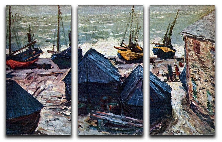 The Boats by Monet Split Panel Canvas Print - Canvas Art Rocks - 4