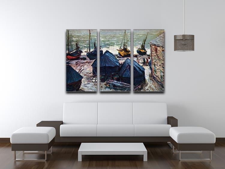 The Boats by Monet Split Panel Canvas Print - Canvas Art Rocks - 4