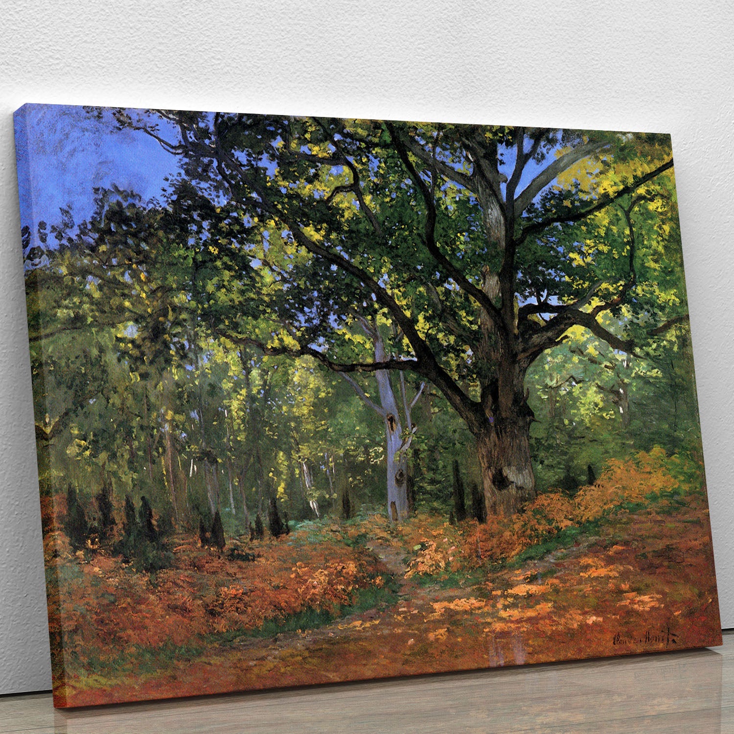 The Bodmer oak Fontainbleau forest by Monet Canvas Print or Poster - Canvas Art Rocks - 1