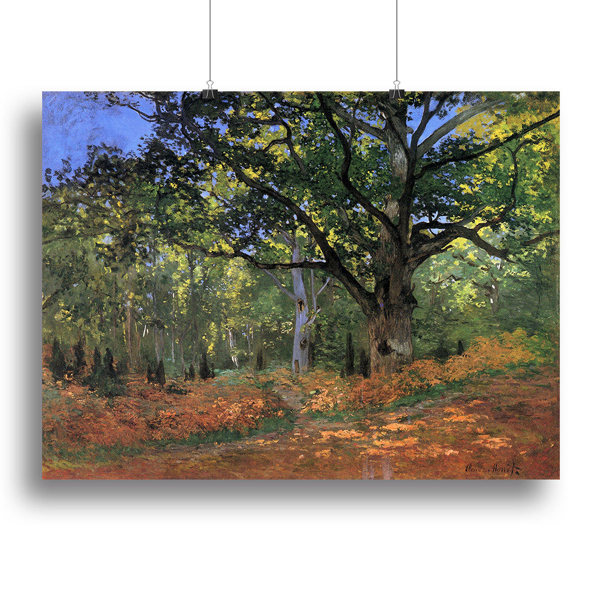 The Bodmer oak Fontainbleau forest by Monet Canvas Print or Poster - Canvas Art Rocks - 2