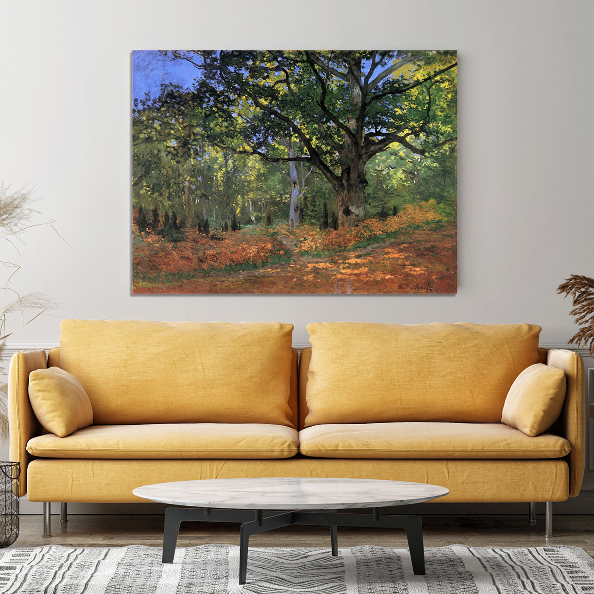 The Bodmer oak Fontainbleau forest by Monet Canvas Print or Poster - Canvas Art Rocks - 4