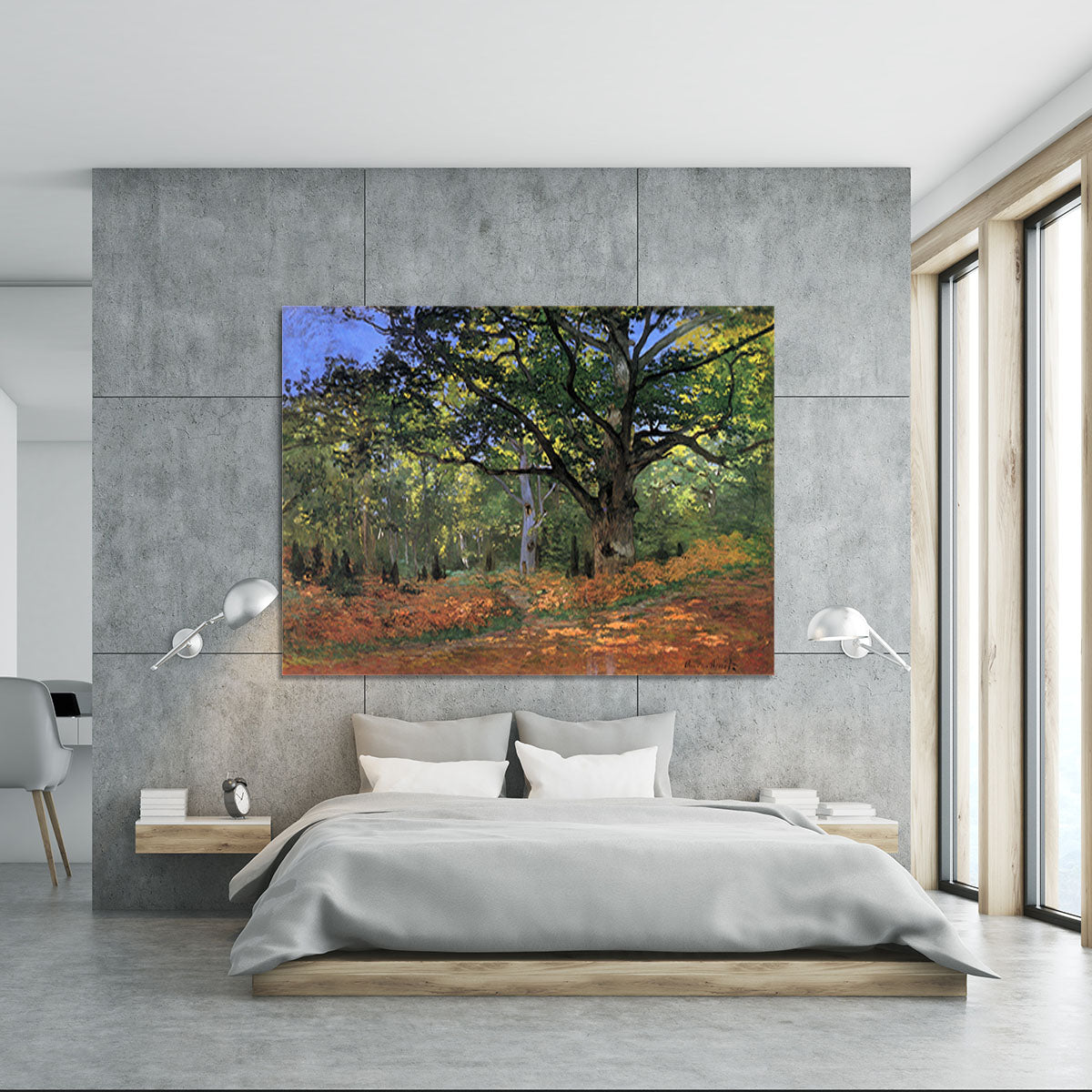 The Bodmer oak Fontainbleau forest by Monet Canvas Print or Poster - Canvas Art Rocks - 5