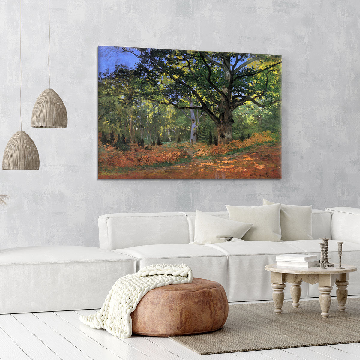 The Bodmer oak Fontainbleau forest by Monet Canvas Print or Poster - Canvas Art Rocks - 6