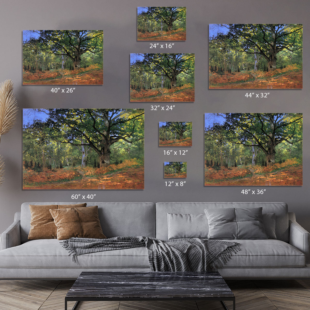 The Bodmer oak Fontainbleau forest by Monet Canvas Print or Poster - Canvas Art Rocks - 7