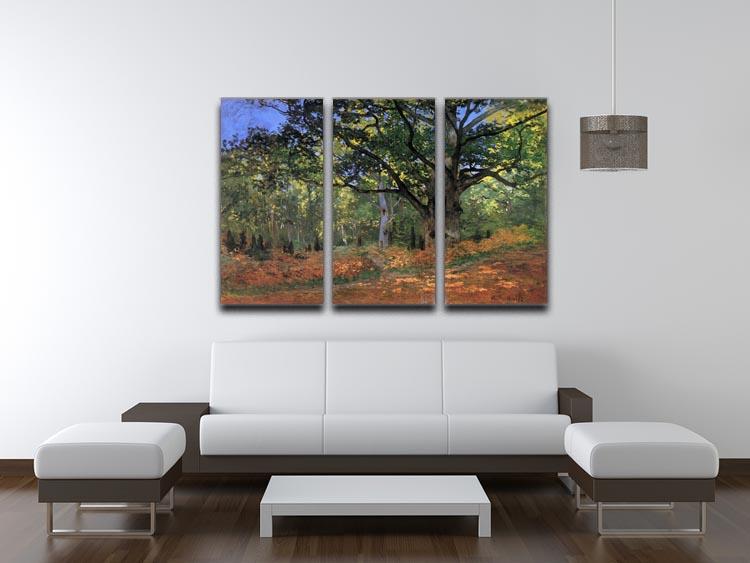 The Bodmer oak Fontainbleau forest by Monet Split Panel Canvas Print - Canvas Art Rocks - 4