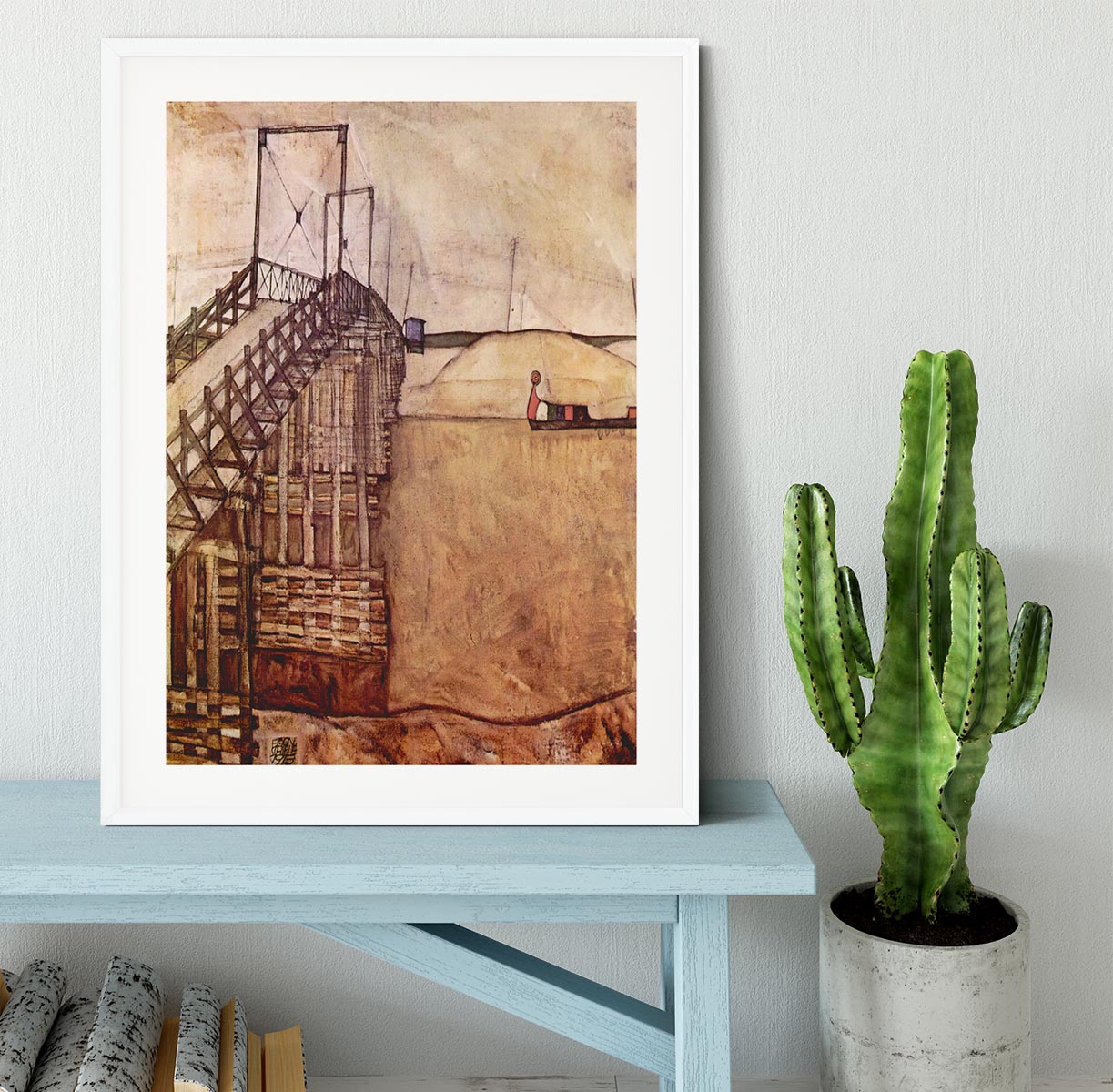 The Bridge by Egon Schiele Framed Print - Canvas Art Rocks - 5