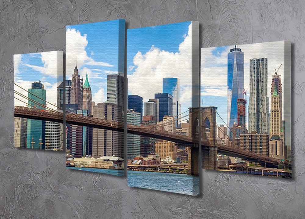 The Brooklyn Bridge 4 Split Panel Canvas  - Canvas Art Rocks - 2
