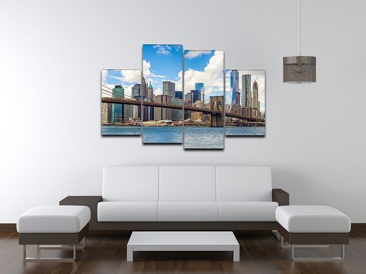 The Brooklyn Bridge 4 Split Panel Canvas  - Canvas Art Rocks - 3