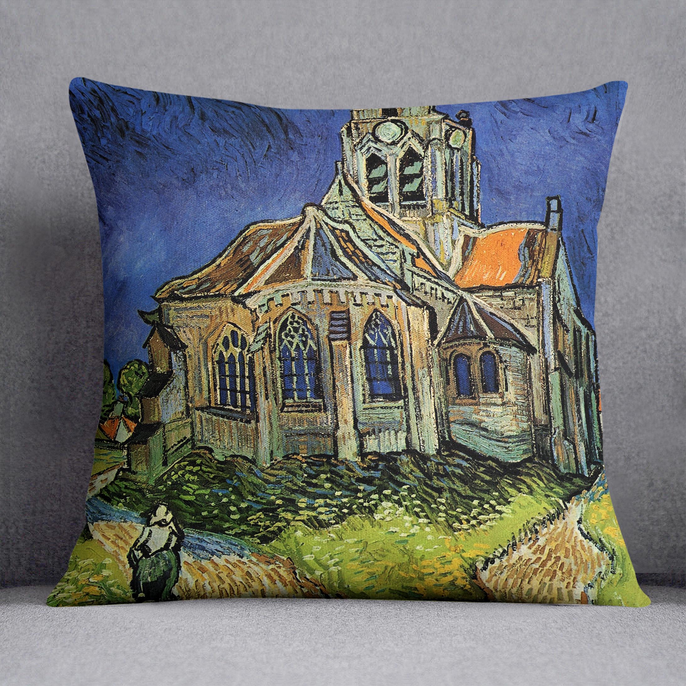 The Church at Auvers by Van Gogh Cushion