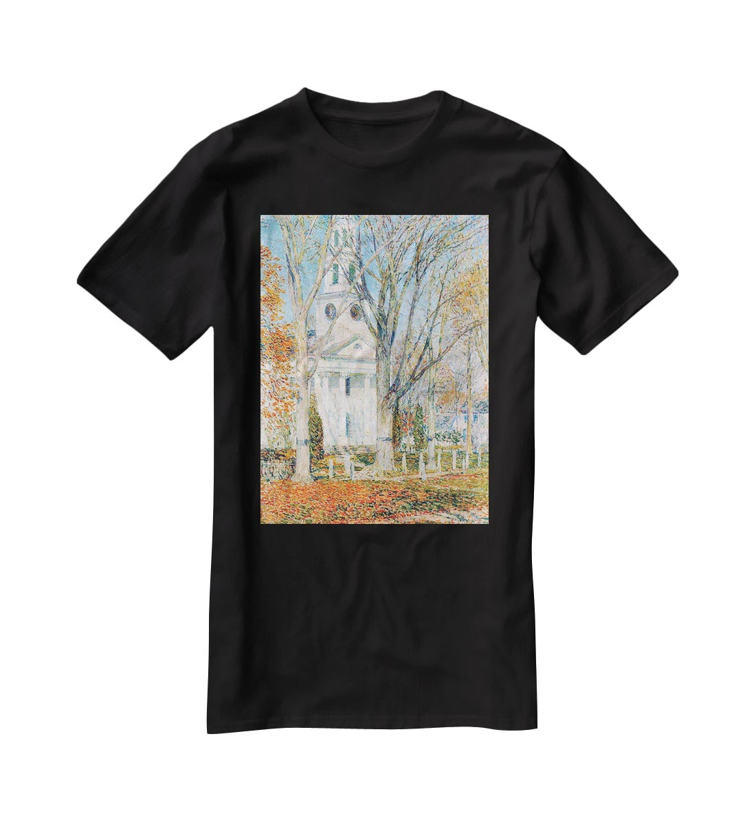 The Church of Old Lyme Connecticut 1 by Hassam T-Shirt - Canvas Art Rocks - 1