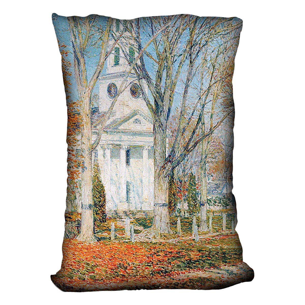 The Church of Old Lyme Connecticut 1 by Hassam Cushion - Canvas Art Rocks - 4