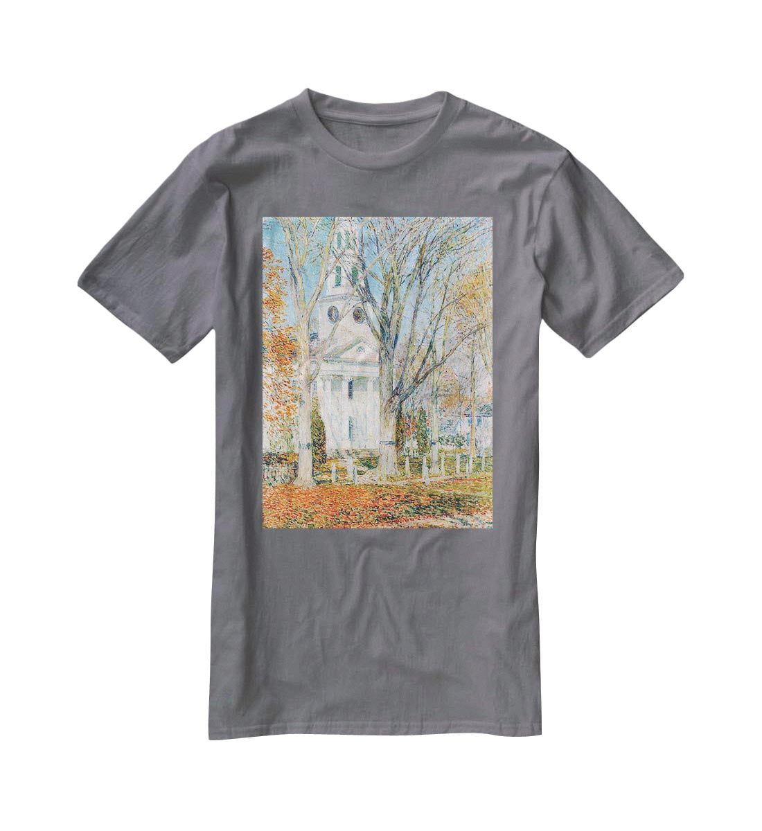 The Church of Old Lyme Connecticut 1 by Hassam T-Shirt - Canvas Art Rocks - 3