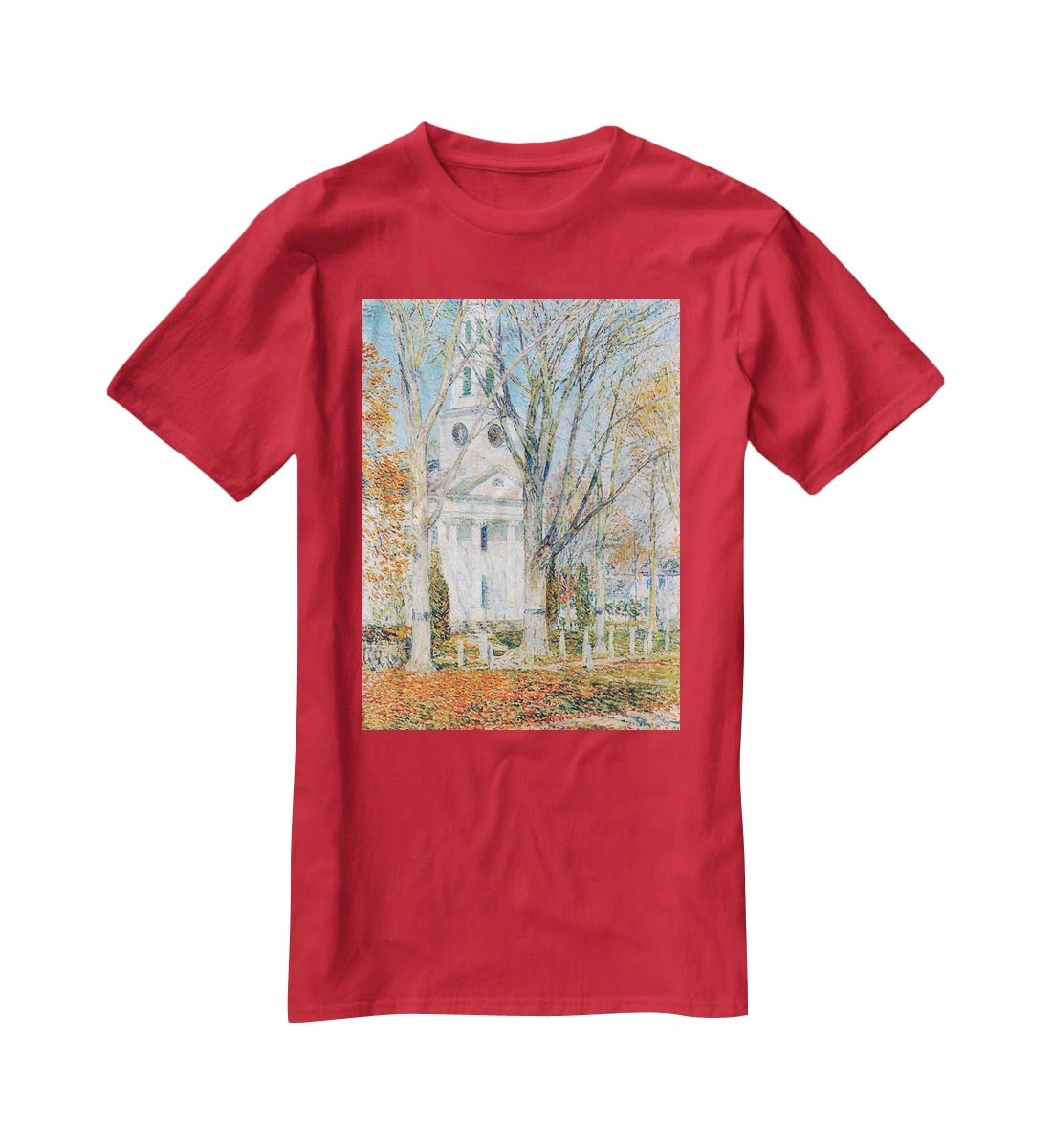 The Church of Old Lyme Connecticut 1 by Hassam T-Shirt - Canvas Art Rocks - 4