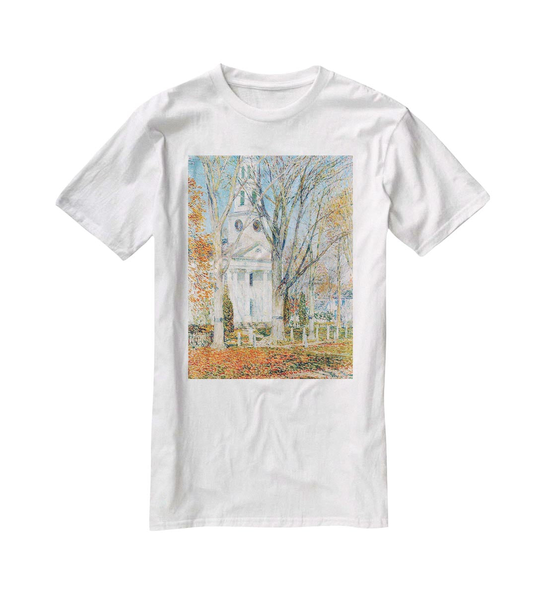 The Church of Old Lyme Connecticut 1 by Hassam T-Shirt - Canvas Art Rocks - 5