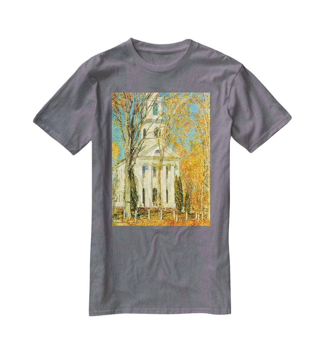 The Church of Old Lyme Connecticut 2 by Hassam T-Shirt - Canvas Art Rocks - 3