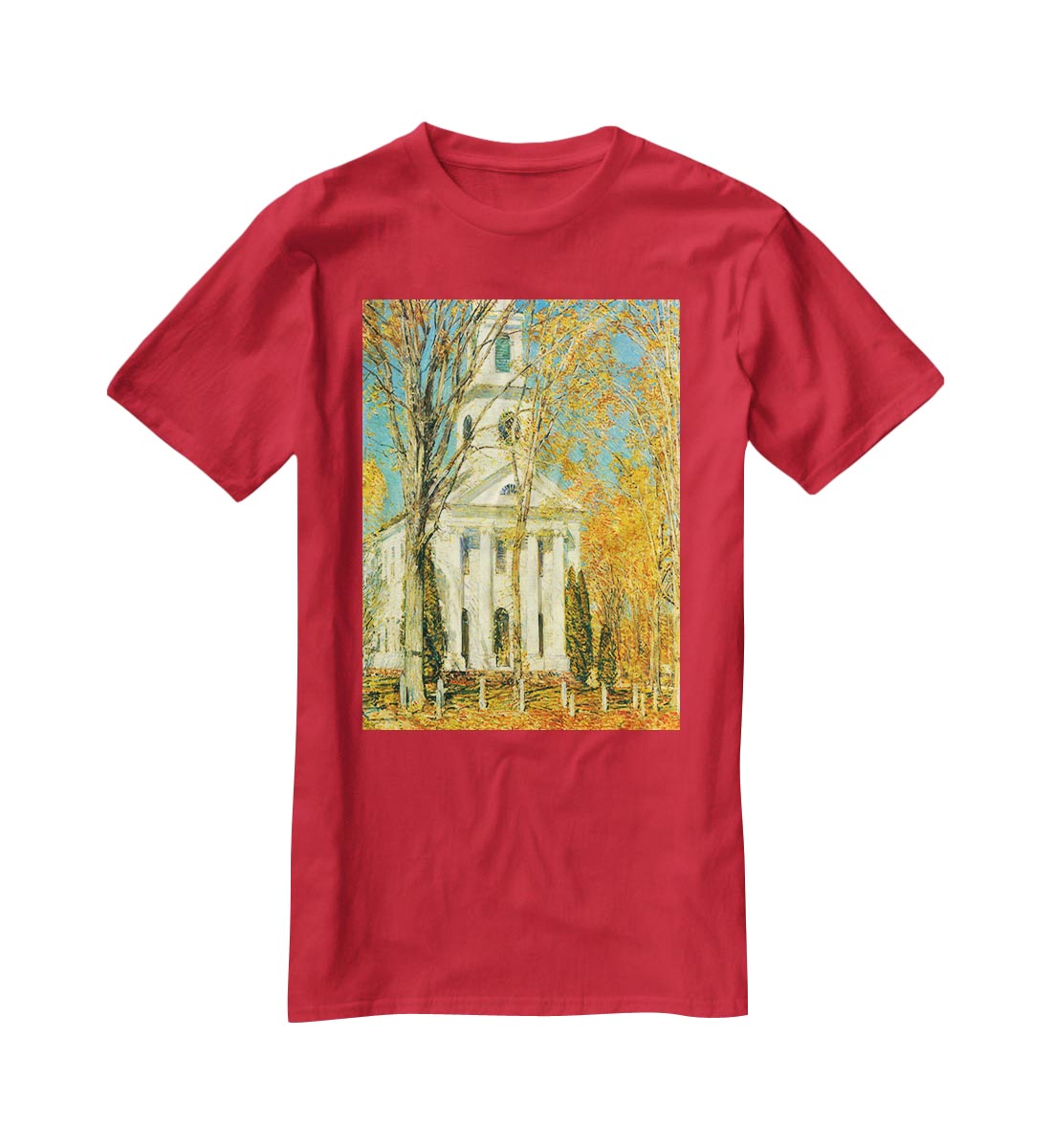 The Church of Old Lyme Connecticut 2 by Hassam T-Shirt - Canvas Art Rocks - 4