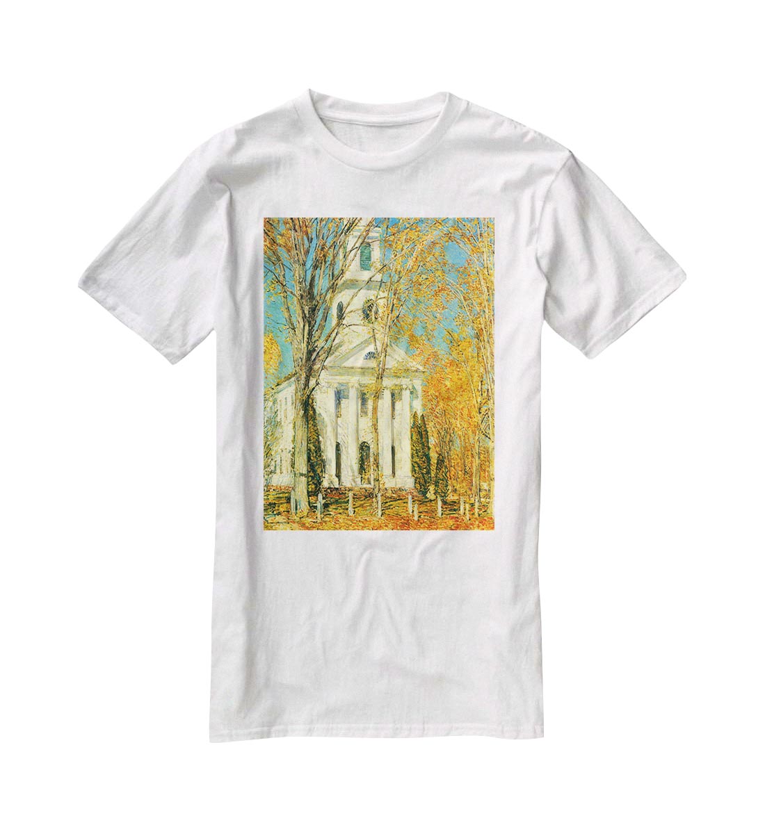 The Church of Old Lyme Connecticut 2 by Hassam T-Shirt - Canvas Art Rocks - 5